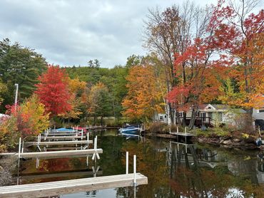 picture of several of the marina's boat slips