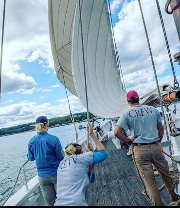 Sailing in Gloucester Harbor.