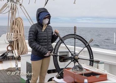 Sailing to Star Island on Schooner Adventure.