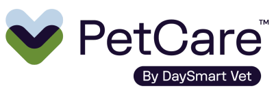 PetCare logo with DaySmart Vet tagline.