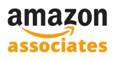 Amazon Associates logo with black and orange text.