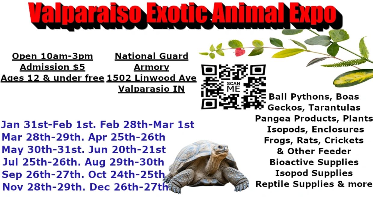 Valparaiso Exotic Animal Expo details with dates and offerings.
