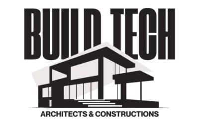Logo of Build Tech Architects & Constructions with a modern house graphic.