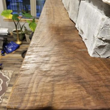 Hand milled custom wood mantel