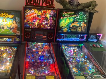 Capcom Breakshot, Stern Deadpool, and Bally Creature from the Black Lagoon repair examples.