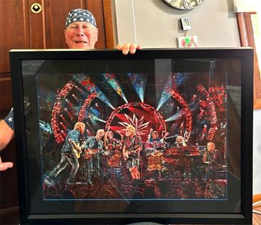 framed art of grateful dead