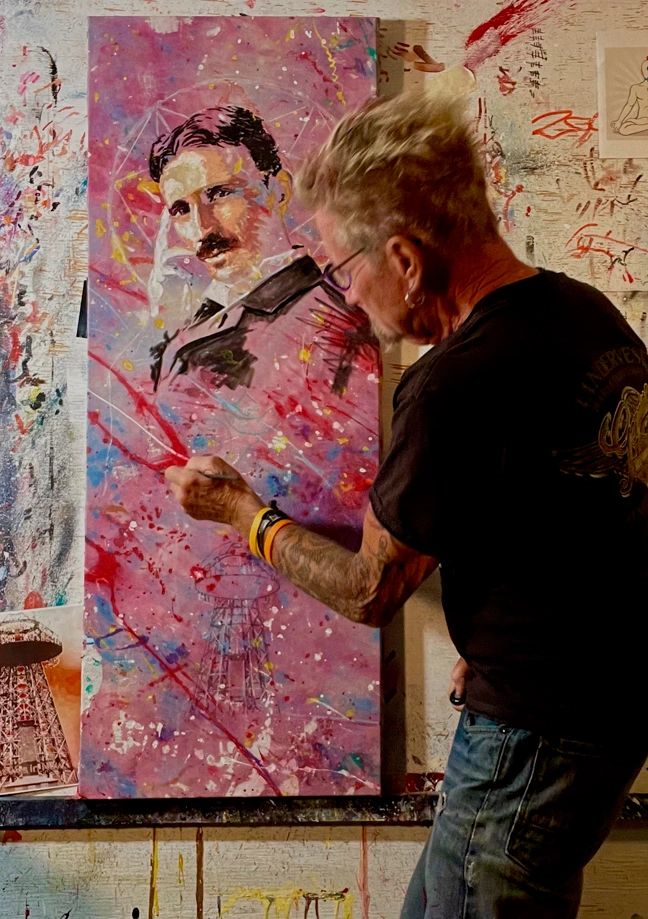 Nikola Tesla original painting