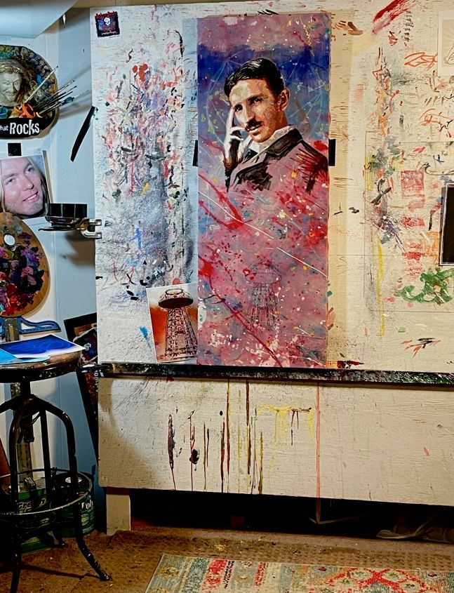 Nikola Tesla original painting