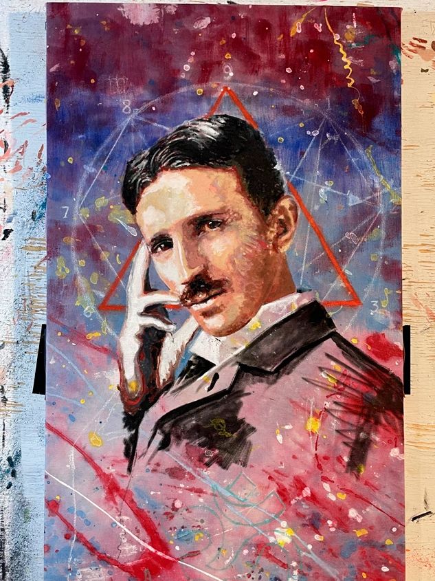 Nikola Tesla original painting