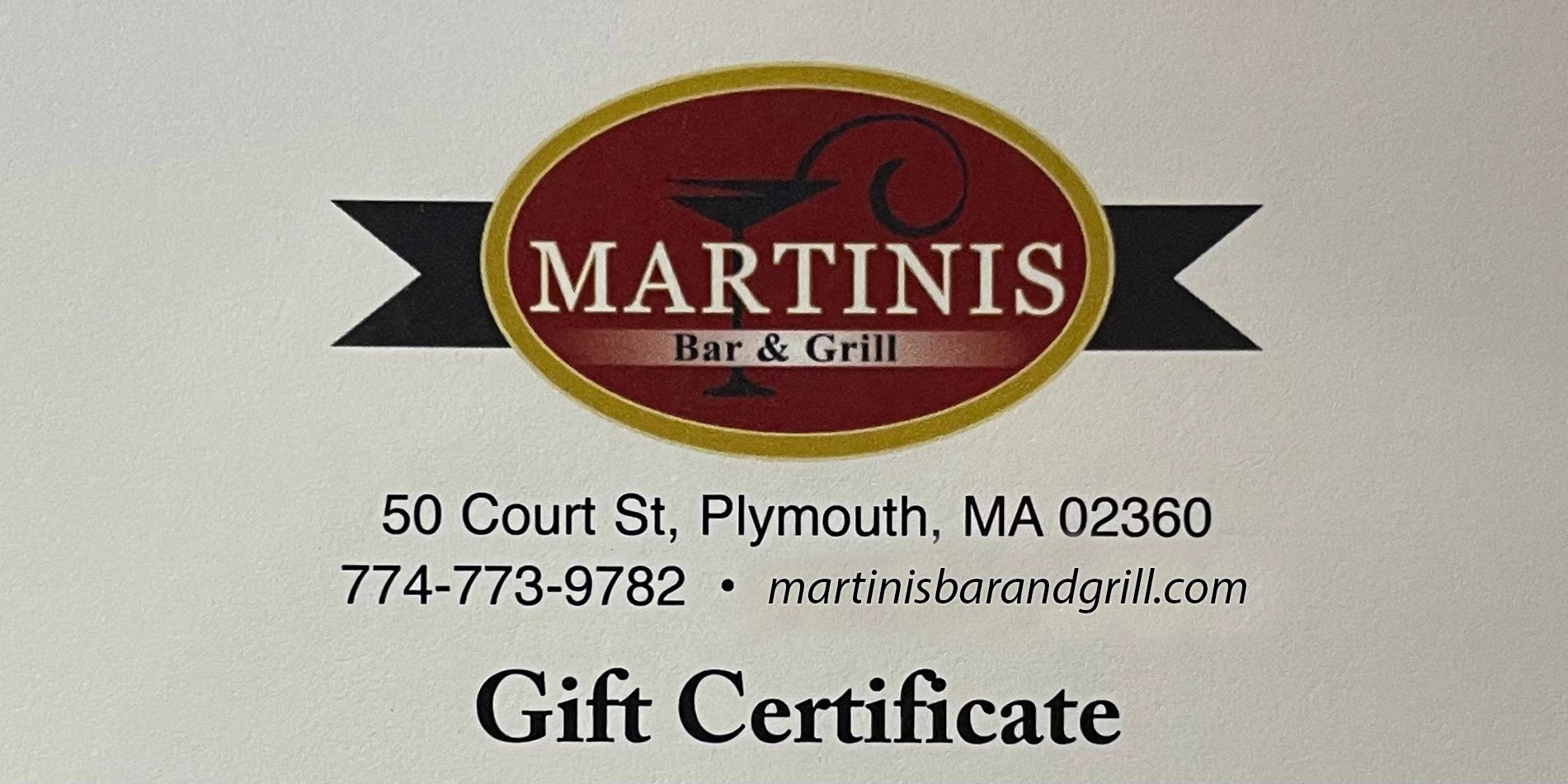 Martinis Bar and Grill gift certificate
