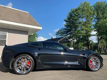 paint correction and ceramic coating on a corvette in raynham
