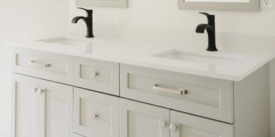 new bathroom double vanity with mirrors