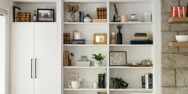 living room built in custom cabinets