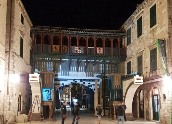 Stradun being redone for Robin Hood filming in Dubrovnik, Croatia