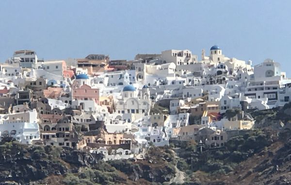 Oia, Santorini from the catamaran