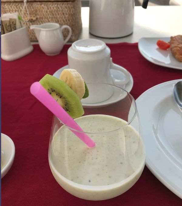 Our luxury cave villa's daily breakfast delivery, Oia, Santorini