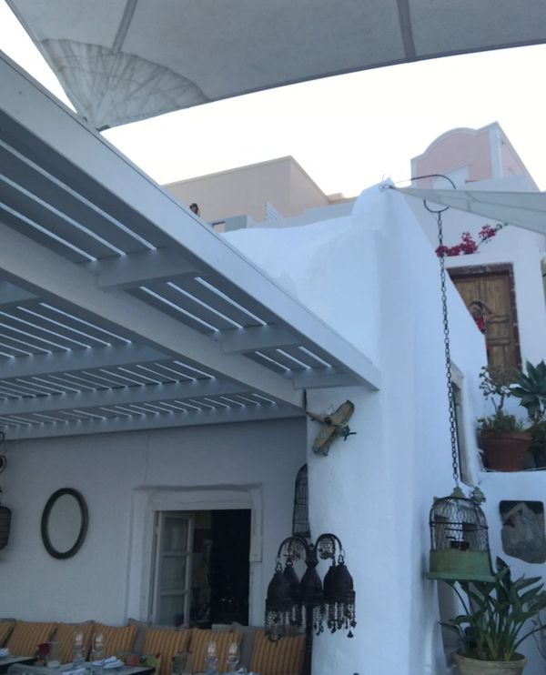 Drinks in Oia before sunset