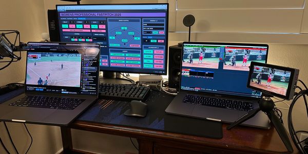 Example setup of a REMI or remote control room set up in our graphics operators room