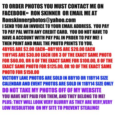 Instructions for ordering photos with pricing and payment details.