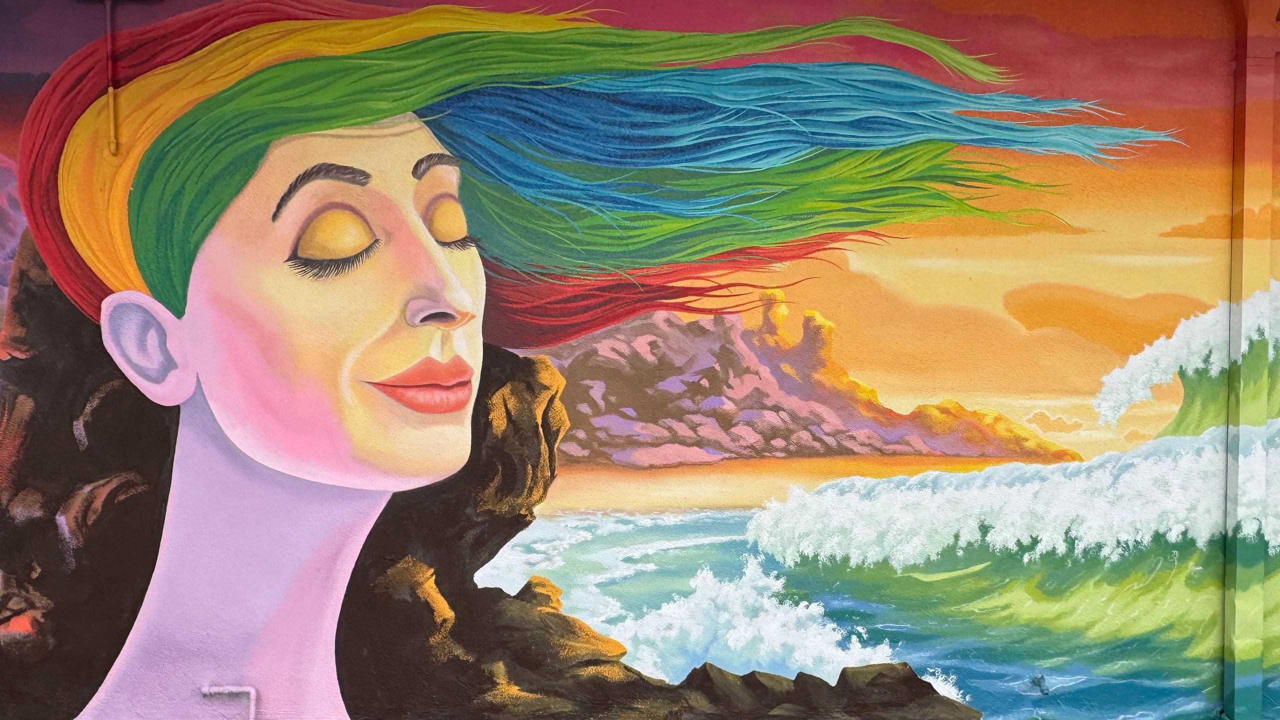 Surreal Dreams - Salon Suite Hand Painted Mural By Kenny McBride./