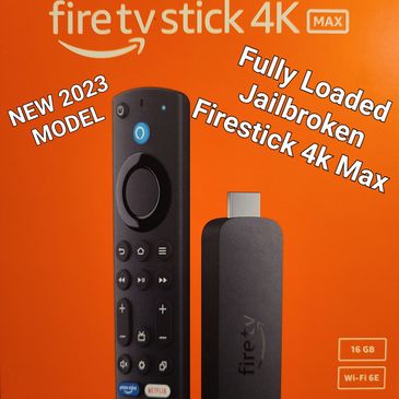 Fully Loaded Unlocked Jailbroken Firestick 4k Max.  Free Movies, TV Shows, Live Sports, and More!
