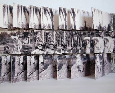 Don Widmer's artist book The Offering with poetry by the author, flag book structure