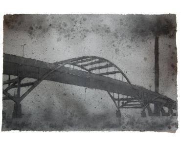 Hoan Bridge Milwaukee Wisconsin, Bridge to Nowhere, Tied Arch Bridge, Don Widmer paper arts, pulp