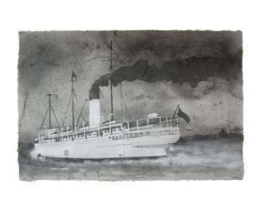 SS Keewatin ship, Great Lakes steamship, Kewatin, nautical art, Don Widmer paper, Saugatuck