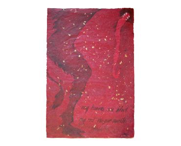 Don Widmer paper arts krampus krampusnacht krampus art handmade paper pulp painting monster