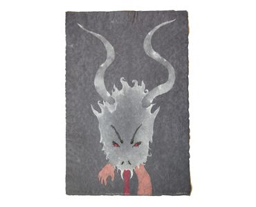 Don Widmer paper arts krampus krampusnacht krampus art handmade paper pulp painting monster