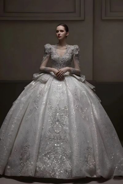 Couture Bridal Wedding Gown. Bespoke tailoring Luxury Embellished wedding dresses