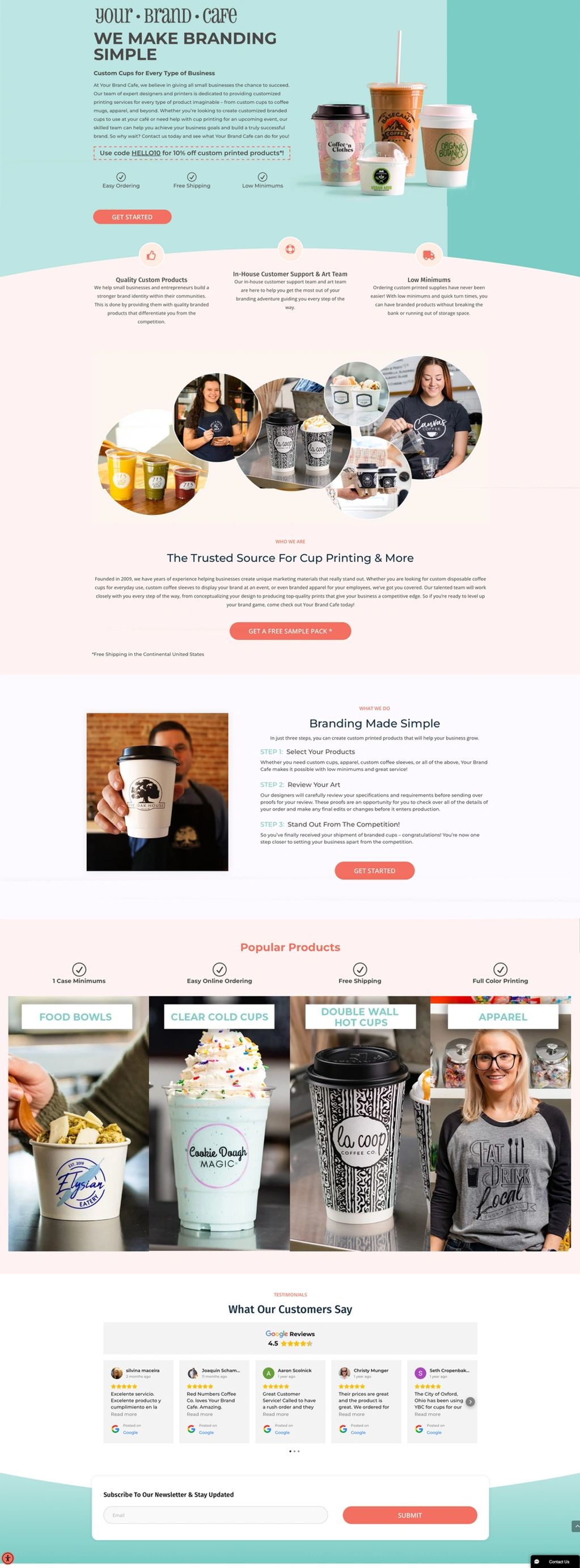 Landing Page Design | Website Design | Your Brand Cafe | Kelly Wright Marketing