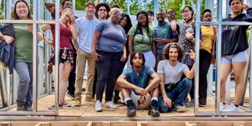 Members posing for a project