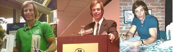 Tommy Steele with samples, Speaking at the podium, Tommy Steele selling in the home