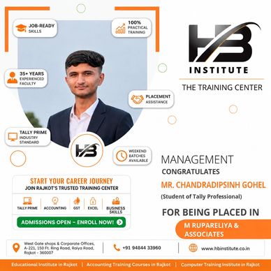 tally prime course job placement rajkot