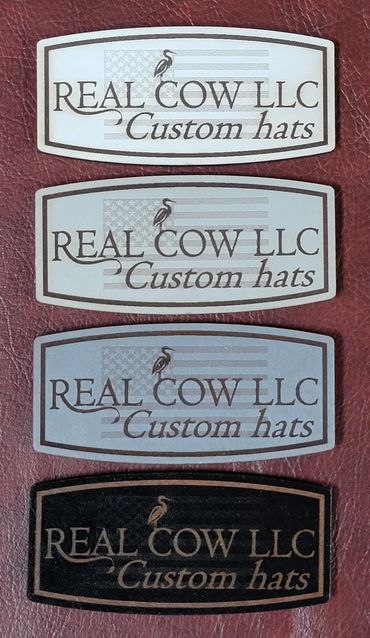 Cowhide leather patch hat Richardson Real Cow LLC