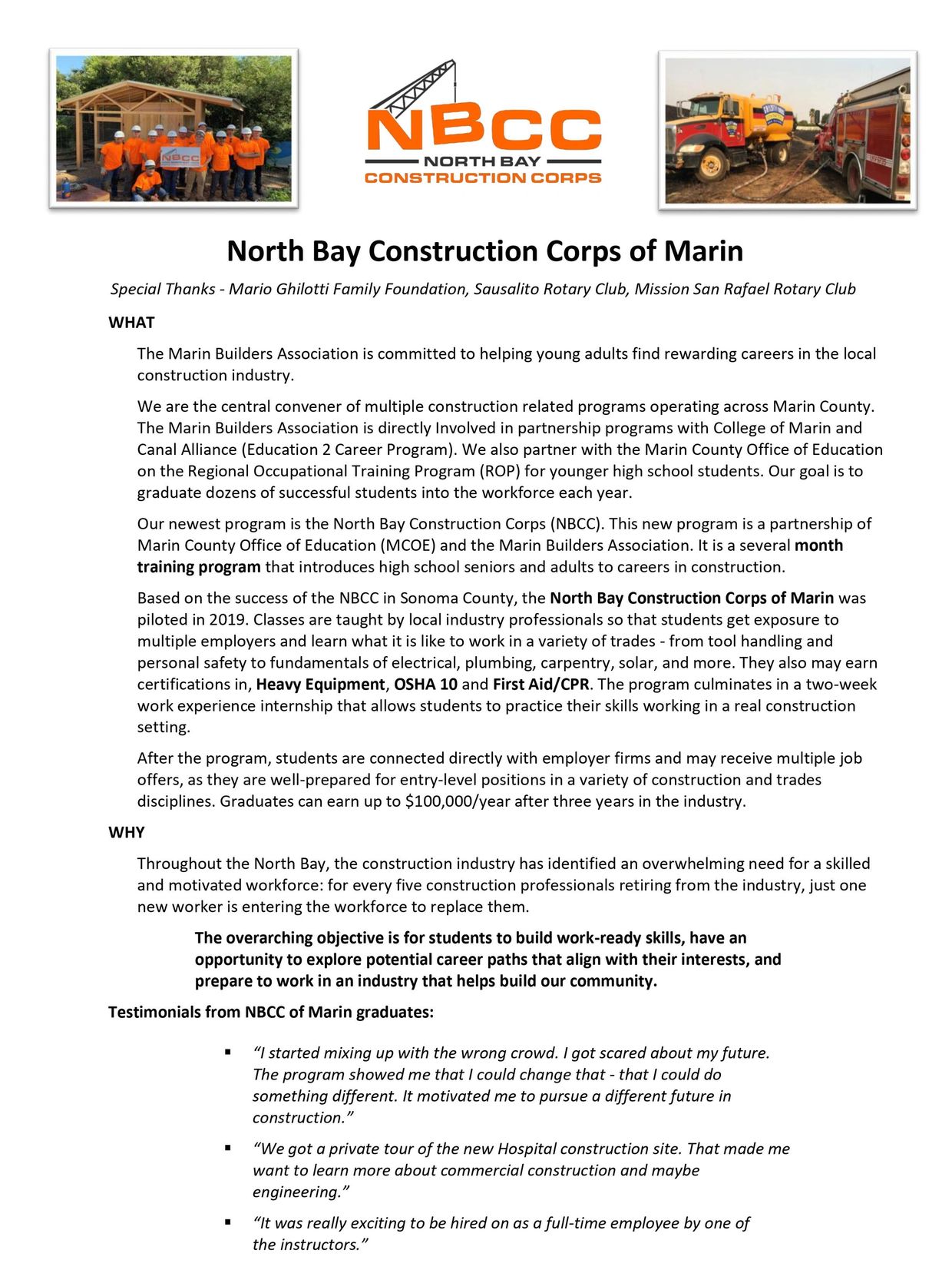 All about North Construction Corps of Marin