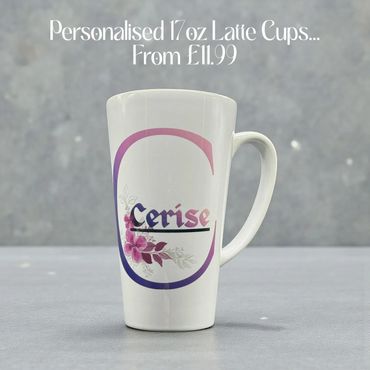 personalised 17oz latte cup
