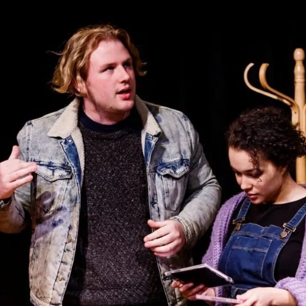 Billy Morton as Edward with Charlie Hansen in Skylight for ElevenOne Theatre at the Old Fire Station