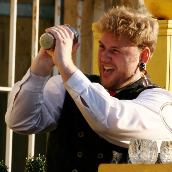 Billy Morton as Sir Toby Belch in Twelfth Night for Wild Goose Theatre at Oxford Castle 2021