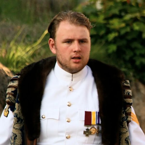 Billy Morton as Duncan in Macbeth for Wild Goose Theatre at Oxford Castle 2019