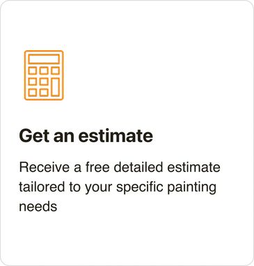 Icon of a calculator with text offering a free detailed painting estimate.
