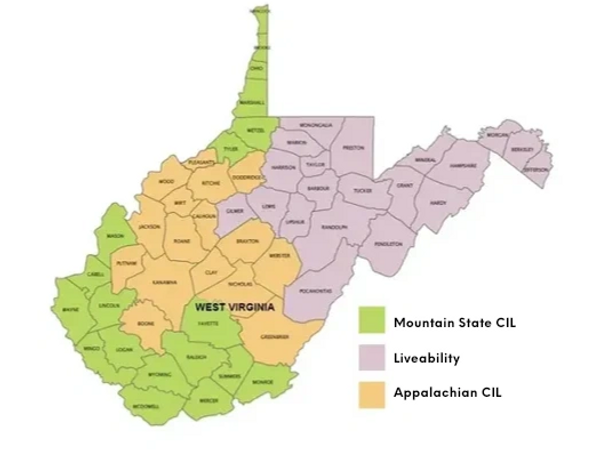 WV Map of CIL CLSP Service Counties WIN CLSP Service Areas Community Living Services Program