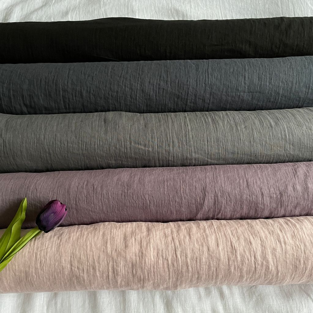 Different colour lightweight soft linen fabrics by LinenOholic Uk shop.