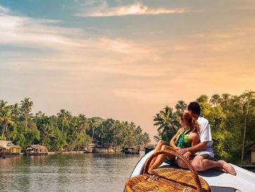 Honeymoon couple at Alleppey