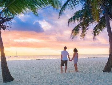 Honeymoon couple at Kovalam