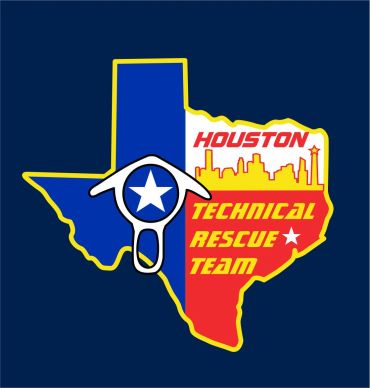 Houston Technical Rescue Team logo in Texas shape.