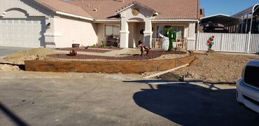 Stamp and colored retaining wall