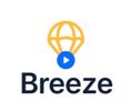 Breeze logo with a parachute and play button.