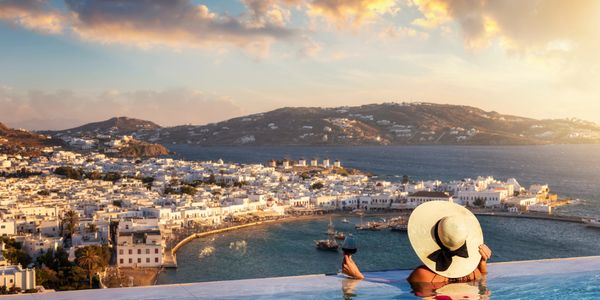 Model on a Luxury holiday